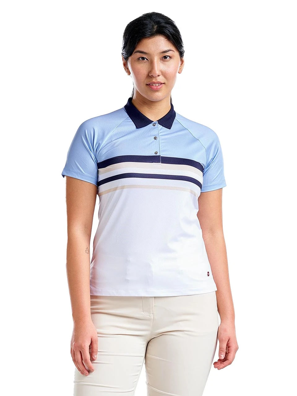 Nivo Womens Finley Short Sleeve Mock - Gentle Blue