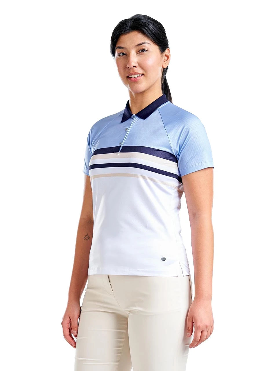 Nivo Womens Finley Short Sleeve Mock - Gentle Blue