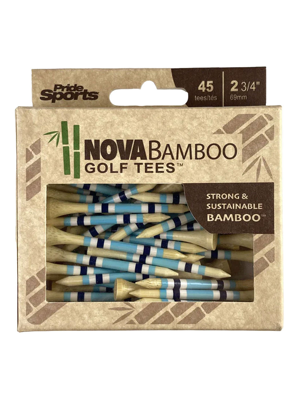 Nova Bamboo Striped Golf Tees - 2.75"