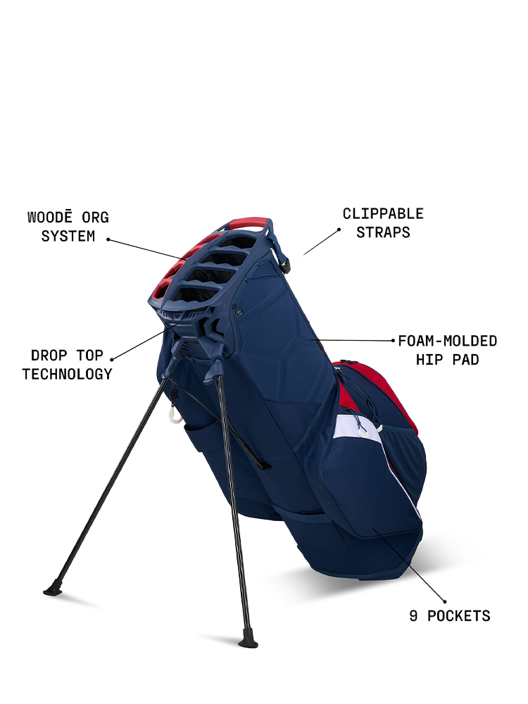 OGIO Woode Hybrid Stand Bag - Red/White/Blue