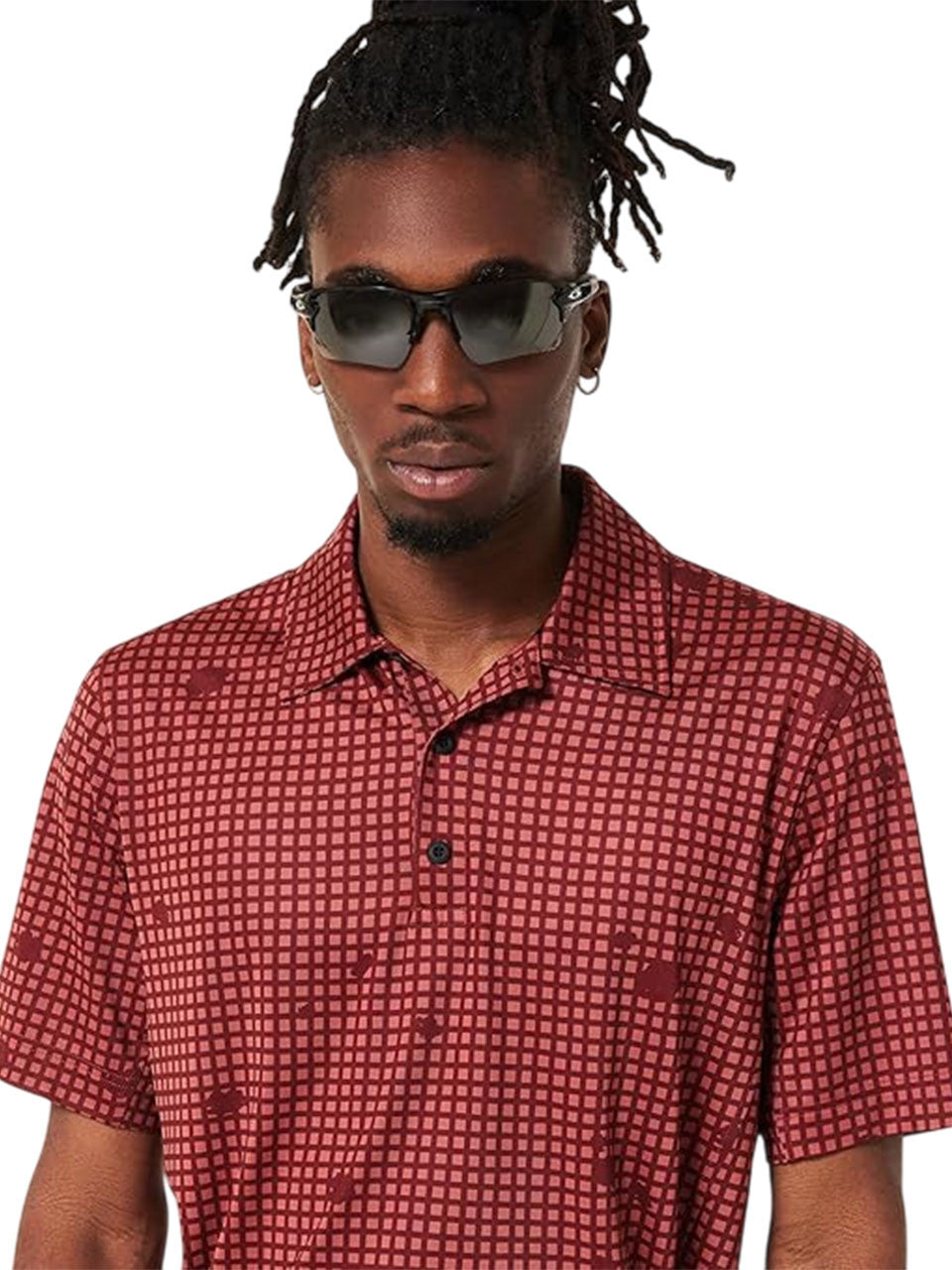 Oakley Grid Camo Polo - Grid Print Rosewood