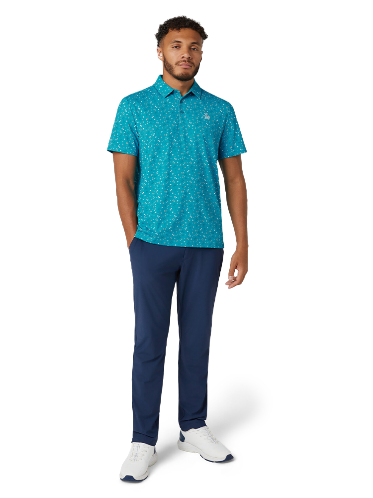 Original Penguin 19th Hole Sake-Tini Novelty Polo - Caribbean Sea