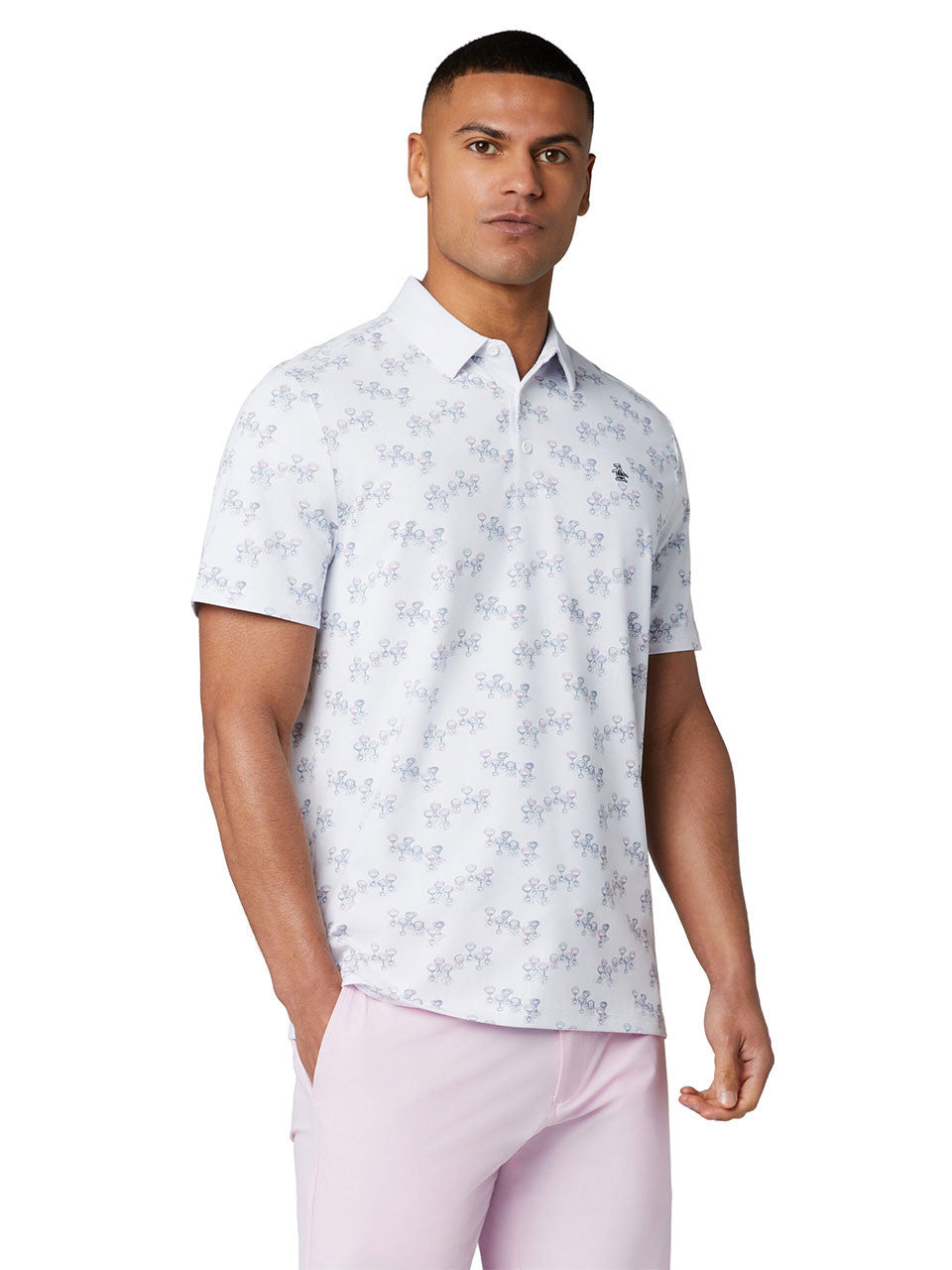 Original Penguin Aerial Cocktail Novelty Polo - Bright White