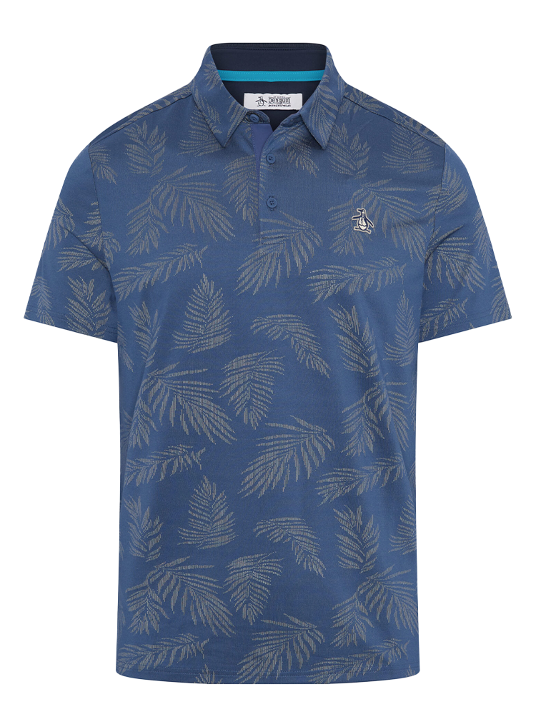 Original Penguin "All Over YD Botanical Jacquard Polo - True Navy