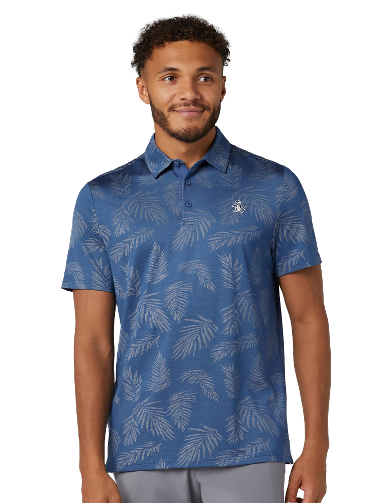Original Penguin "All Over YD Botanical Jacquard Polo - True Navy