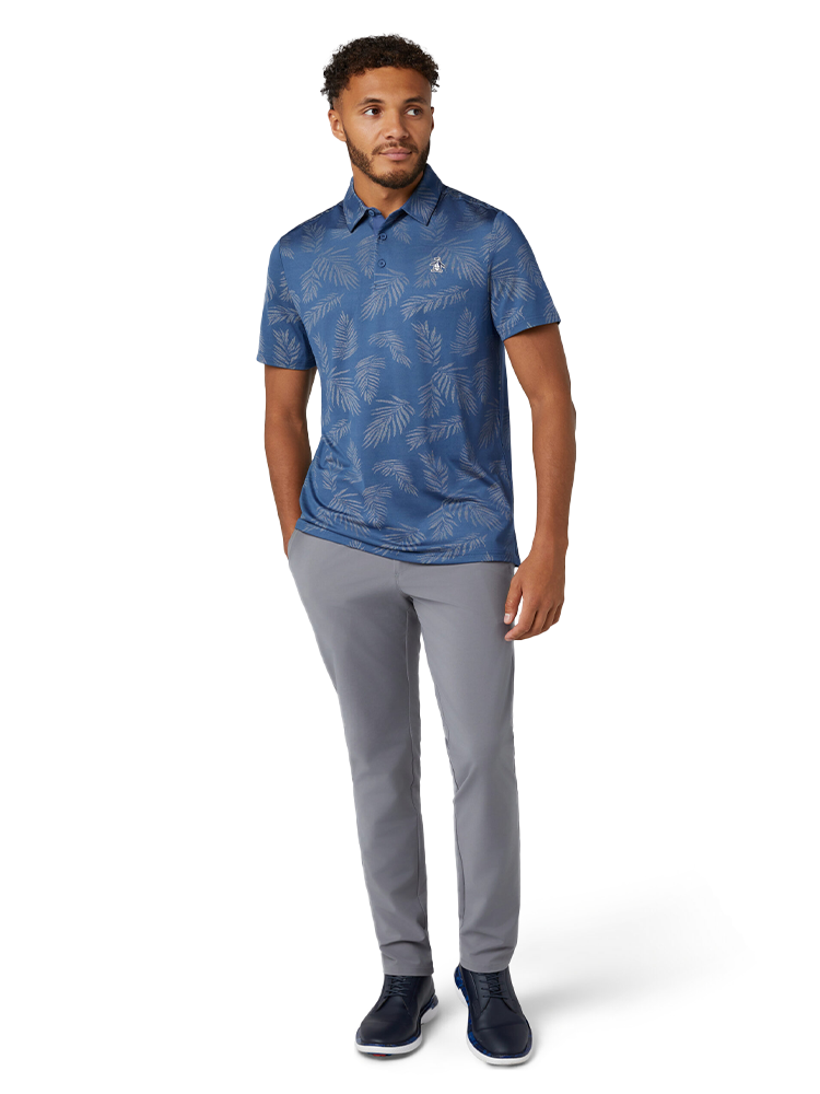Original Penguin "All Over YD Botanical Jacquard Polo - True Navy