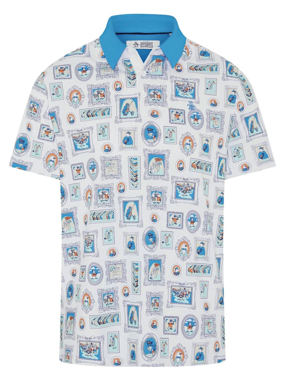 Original Penguin Clubhouse Wall Of Fame Novelty Polo - Bright White