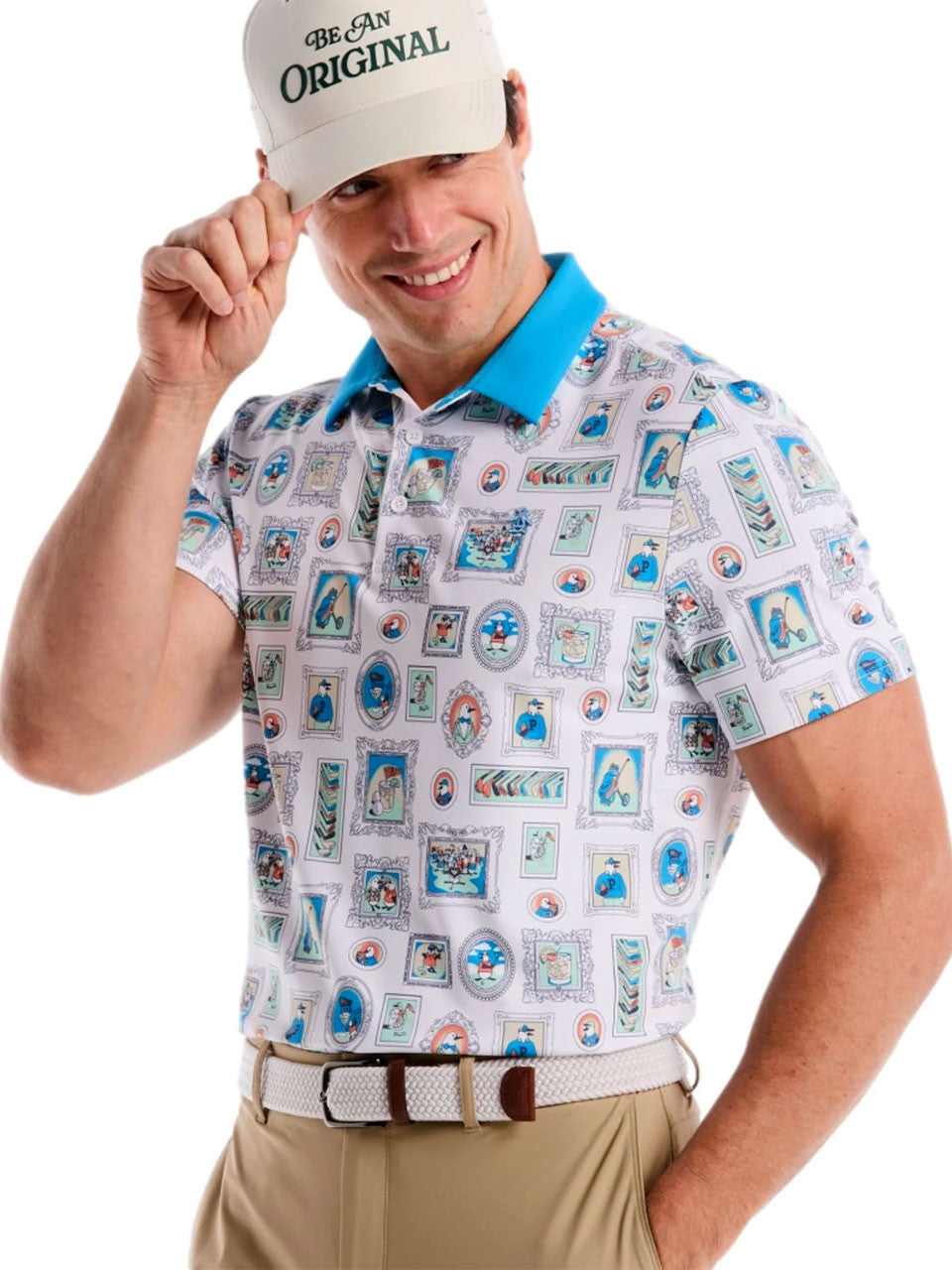 Original Penguin Clubhouse Wall Of Fame Novelty Polo - Bright White