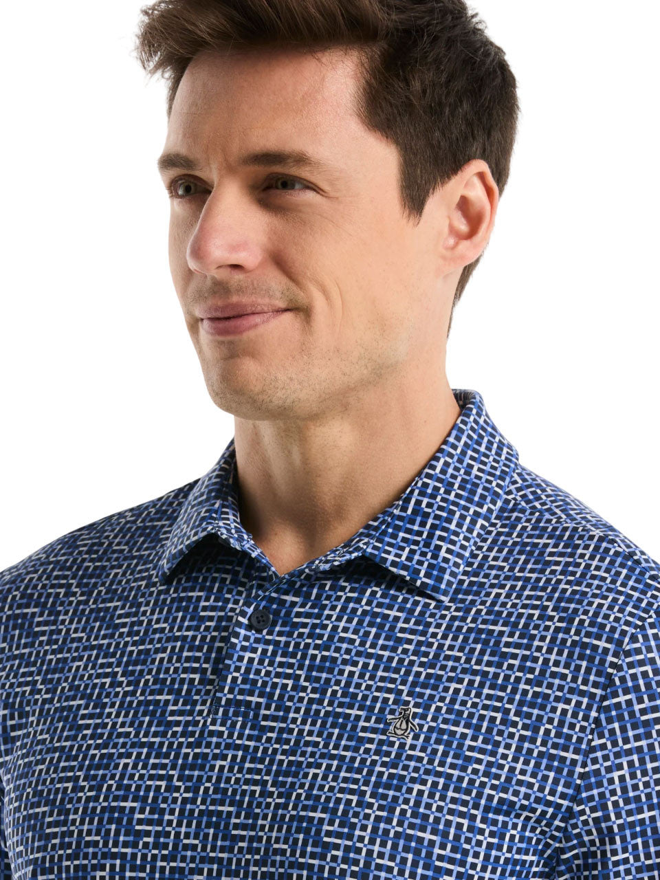Original Penguin Colour Theory Gingham Polo - Black Iris
