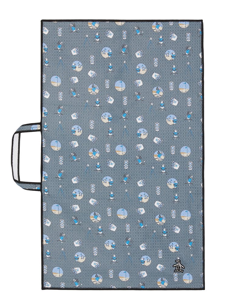 Original Penguin Microfibre Printed Waffle Golf Towel - Quiet Shade