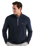 Original Penguin Mixed Media 1/4-Zip Pullover - Black Iris