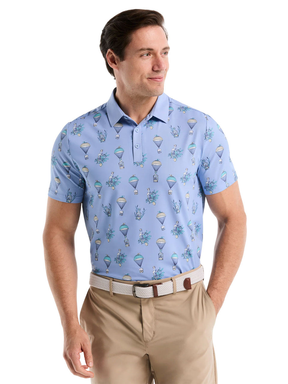 Original Penguin Pete's Botanical Drink Polo - Baby Blue Jay