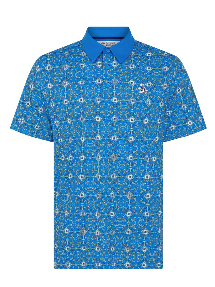 Original Penguin Pete's Cocktail Windowpane Polo - French Blue