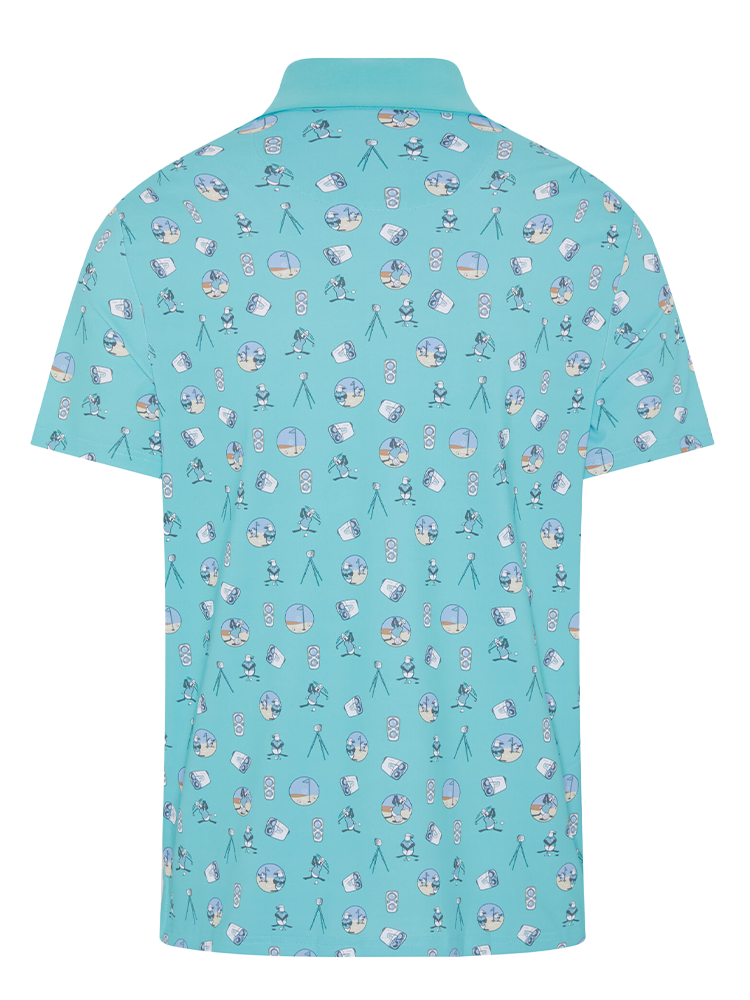 Original Penguin Pete's Range Finder Novelty Polo - Blue Radiance
