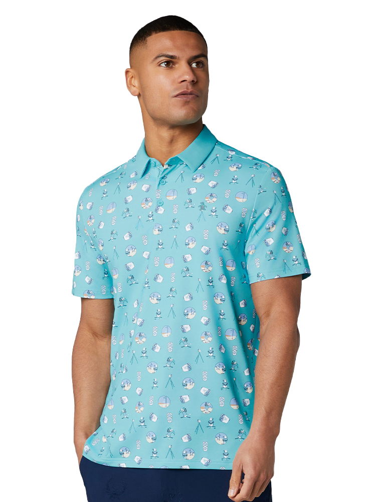 Original Penguin Pete's Range Finder Novelty Polo - Blue Radiance