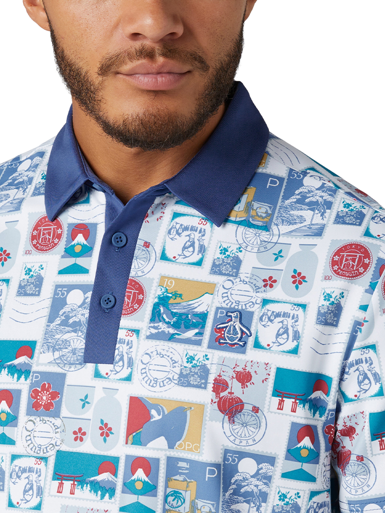 Original Penguin Pete's Stamp Roadmap Polo - Bright White