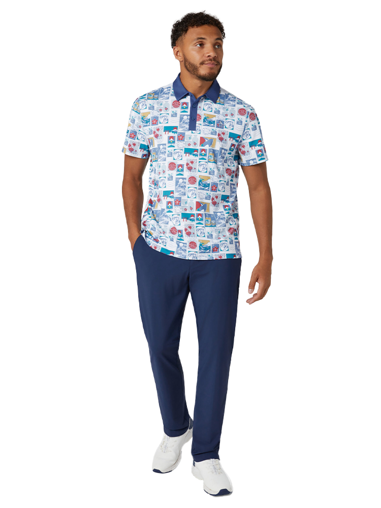 Original Penguin Pete's Stamp Roadmap Polo - Bright White