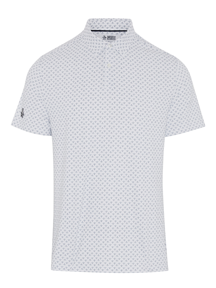 Original Penguin Retro Geo Print Golf Polo - Bright White
