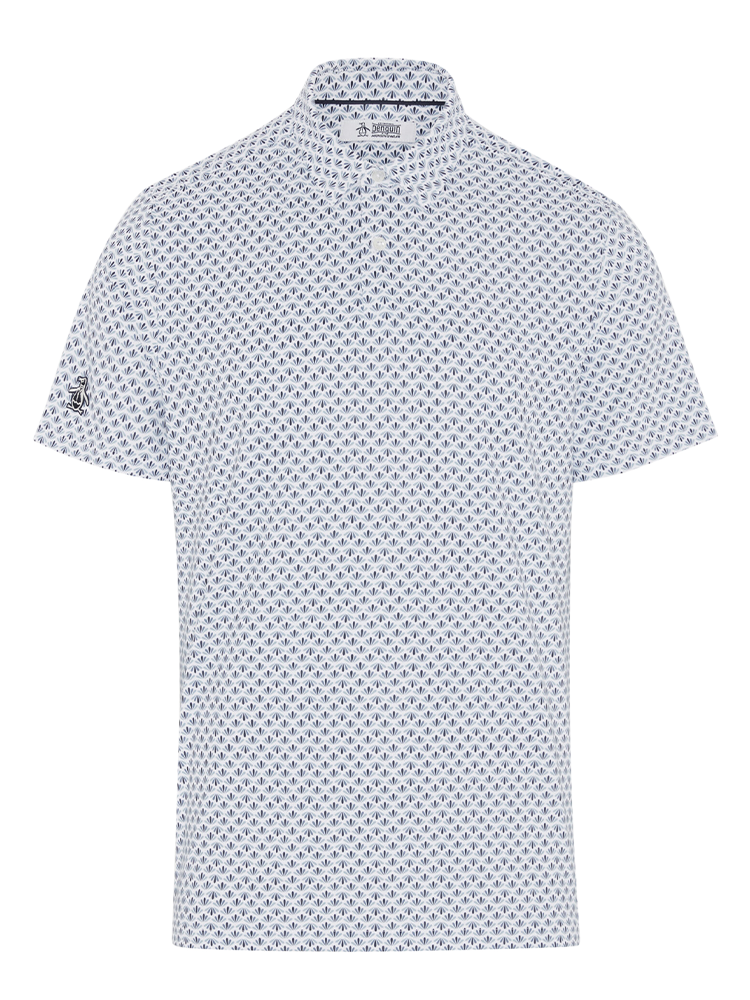 Original Penguin Retro Geo Print Polo - Black Iris