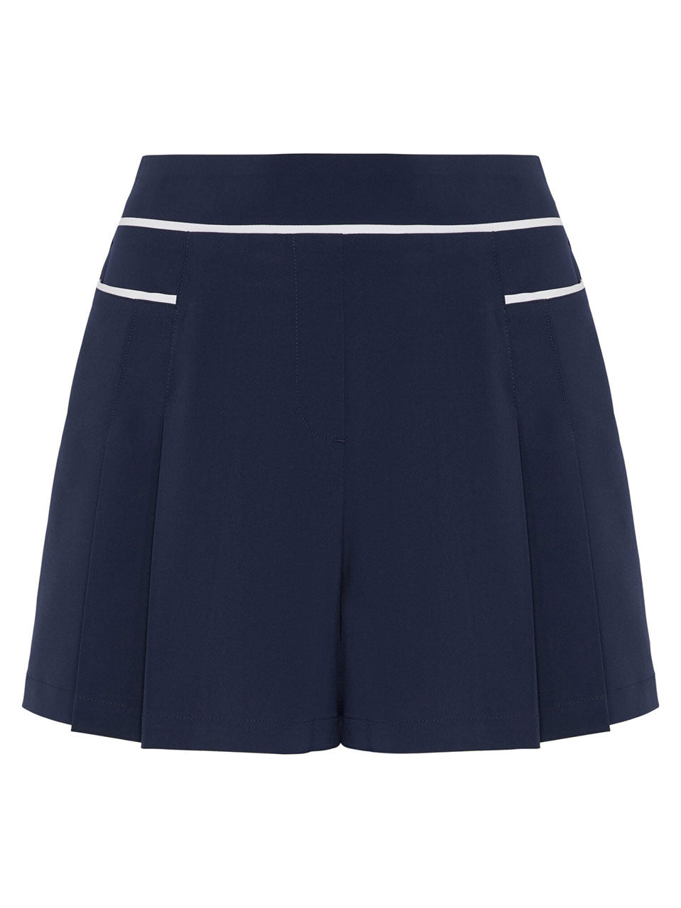 Original Penguin Womens 5" Inseam Pleated Shorts - Black Iris