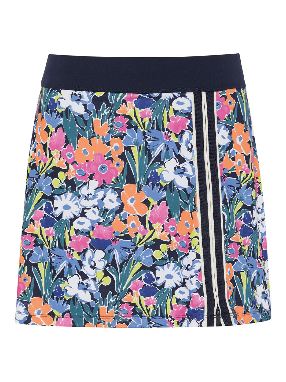 Original Penguin Womens Asymmetrical Zip-Pleat 16" Skort - Black Iris