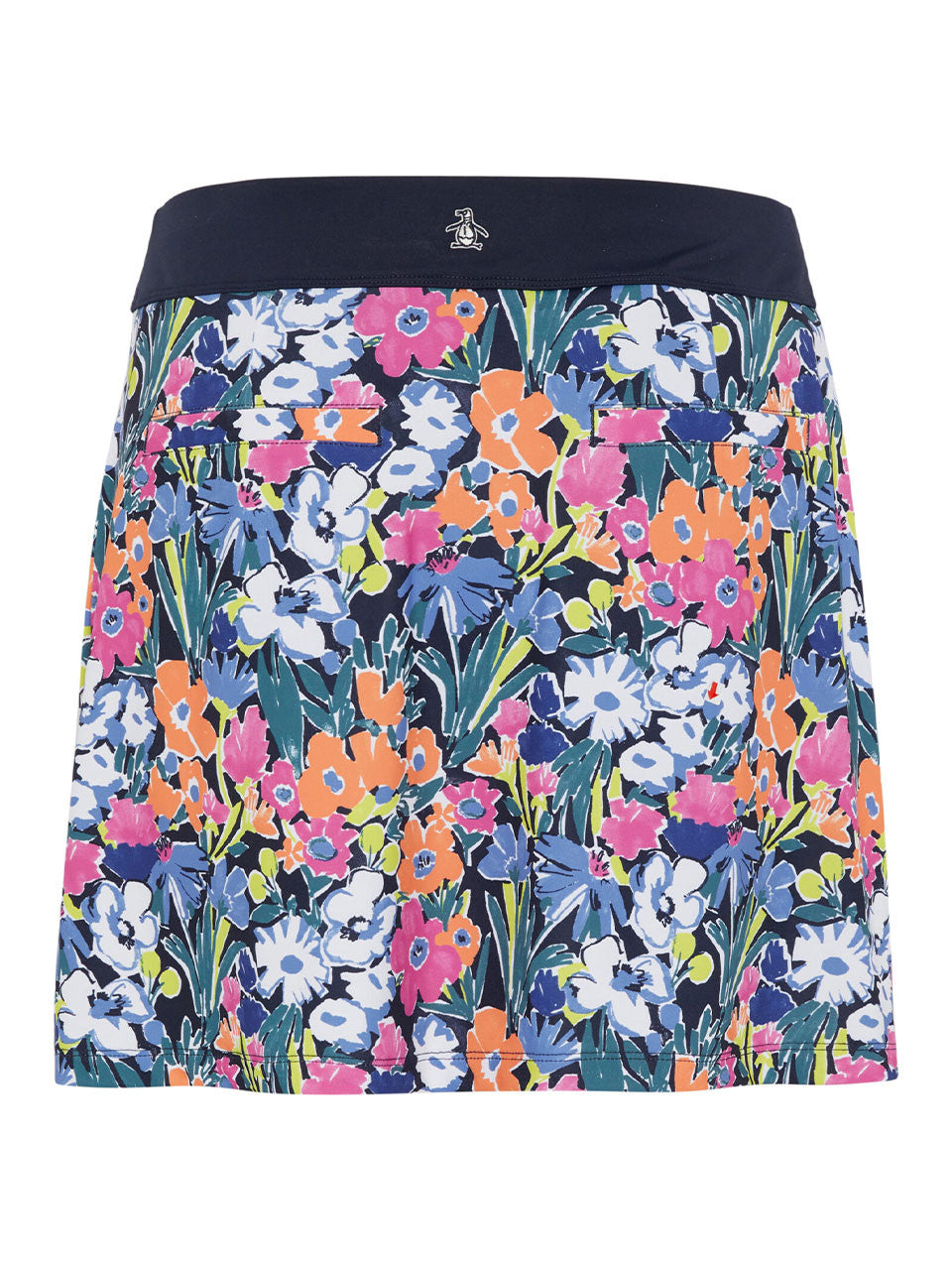 Original Penguin Womens Asymmetrical Zip-Pleat 16" Skort - Black Iris
