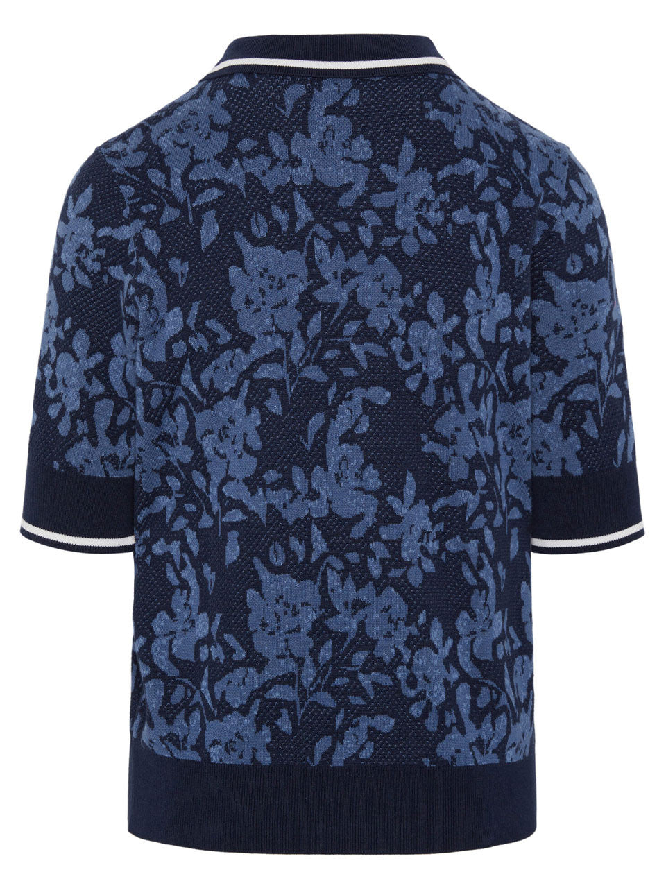 Original Penguin Womens Branded Jacquard Floral Polo - Black Iris