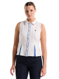 Original Penguin Womens Peplum Blocked Golf Polo - Bright White