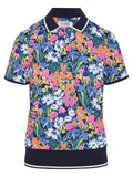 Original Penguin Womens Scallop Rib Polo - Black Iris