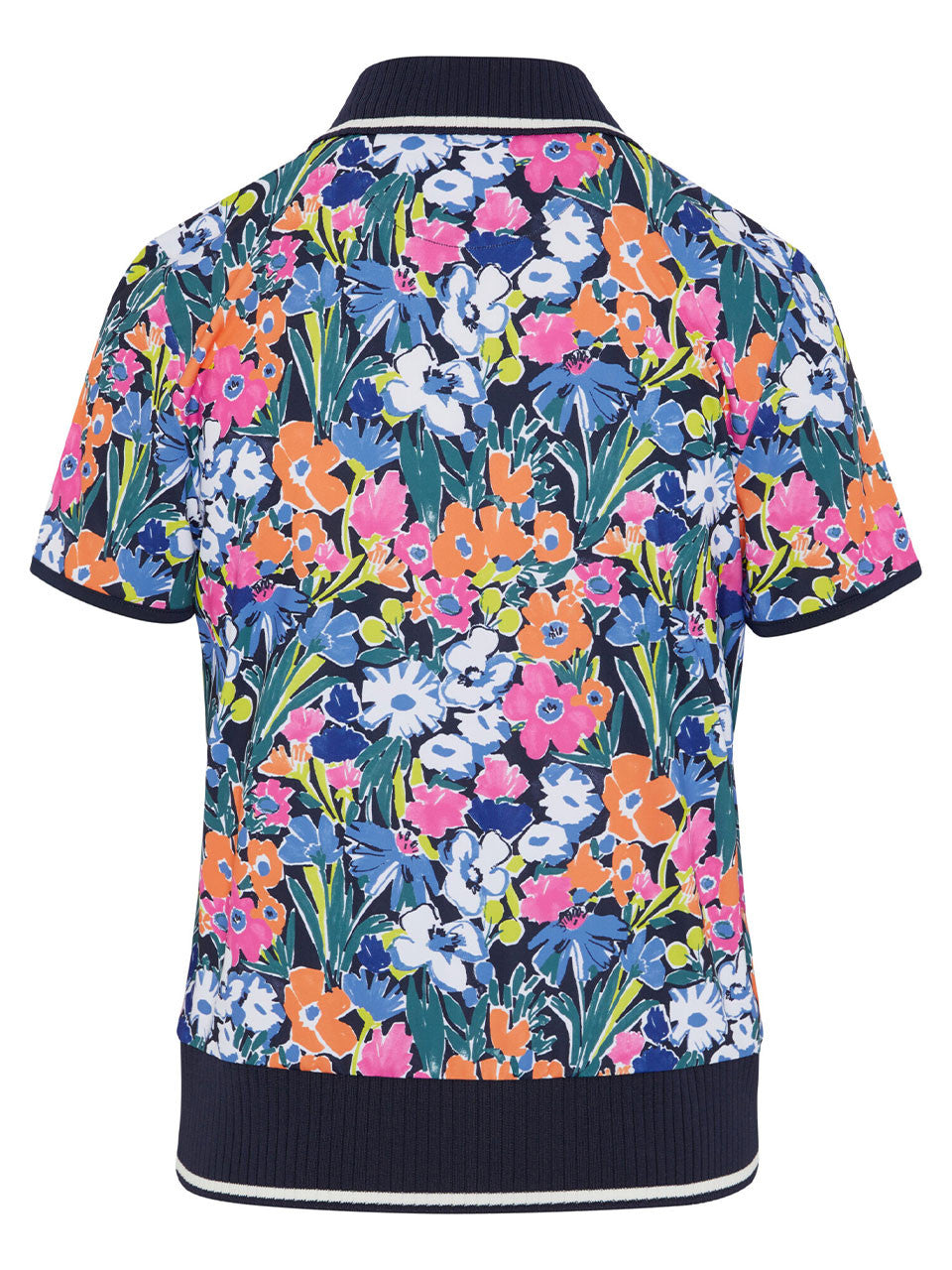 Original Penguin Womens Scallop Rib Polo - Black Iris