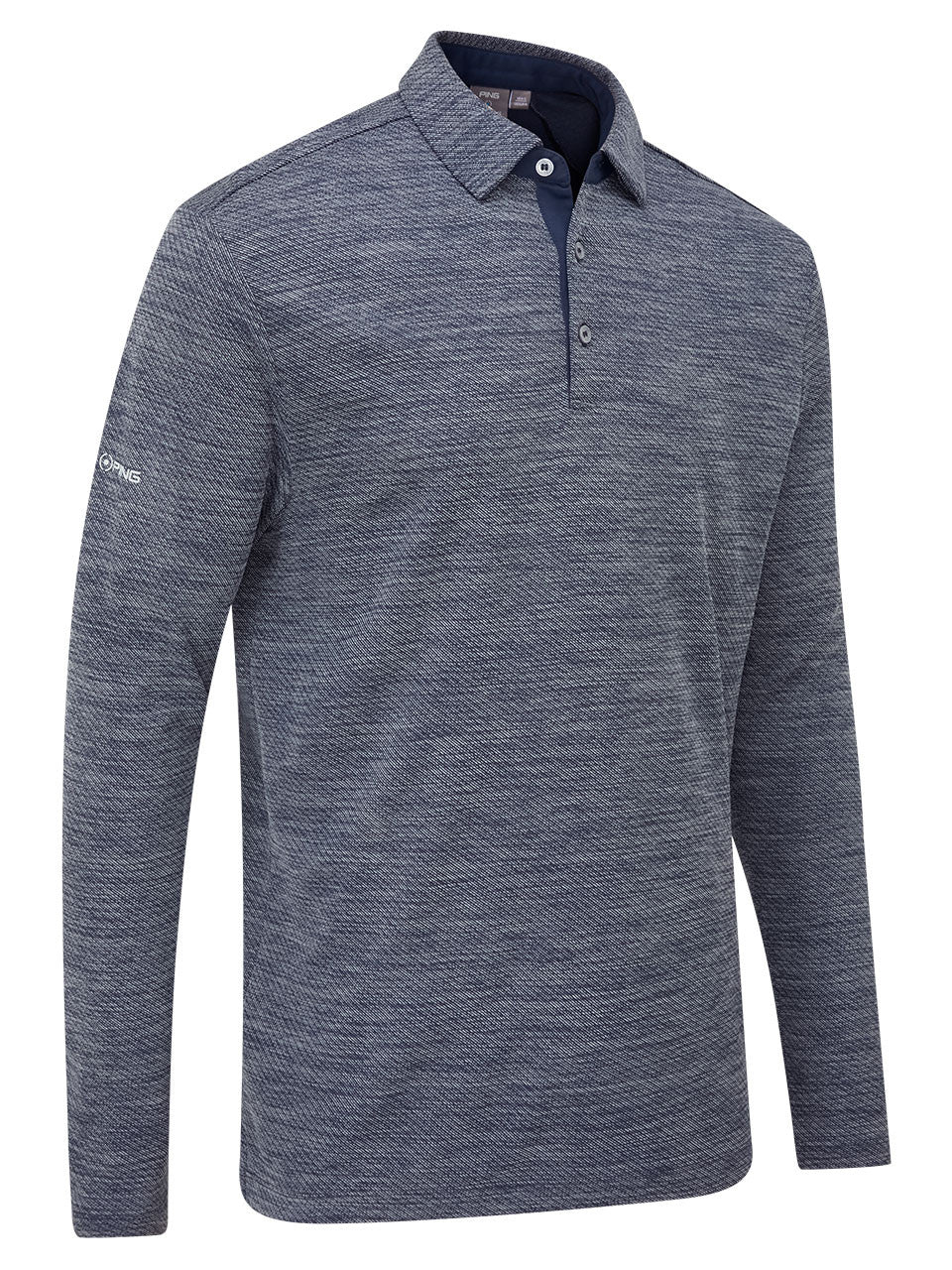Ping Creek Long Sleeve Polo - Navy Melange