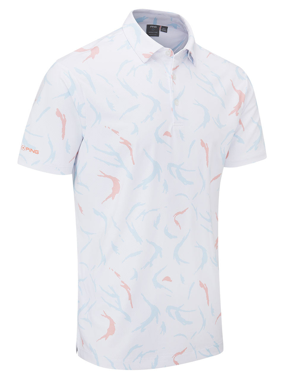 Ping Ephron Polo Shirt - White/Wild Salmon Multi