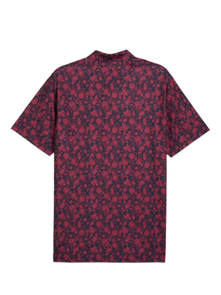 Puma CLOUDSPUN Carmela Floral Golf Polo - Deep Navy/Ruby Shimmer