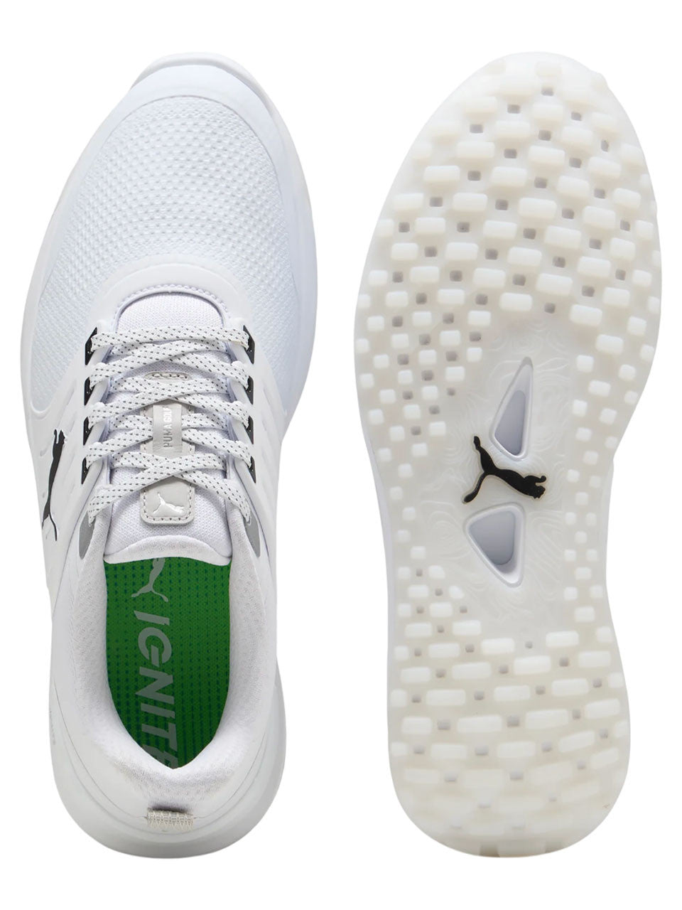 Puma IGNITE Elevate 2 Wide Golf Shoes - Puma White/Puma Black/Puma Silver