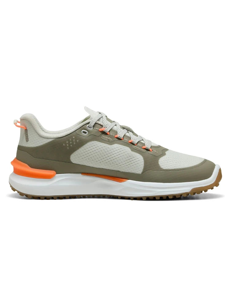 Puma IGNITE Elevate X Spikeless Golf Shoes - Sedate Grey/Velvet Moss/Fluro