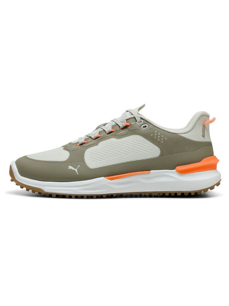 Puma IGNITE Elevate X Spikeless Golf Shoes - Sedate Grey/Velvet Moss/Fluro