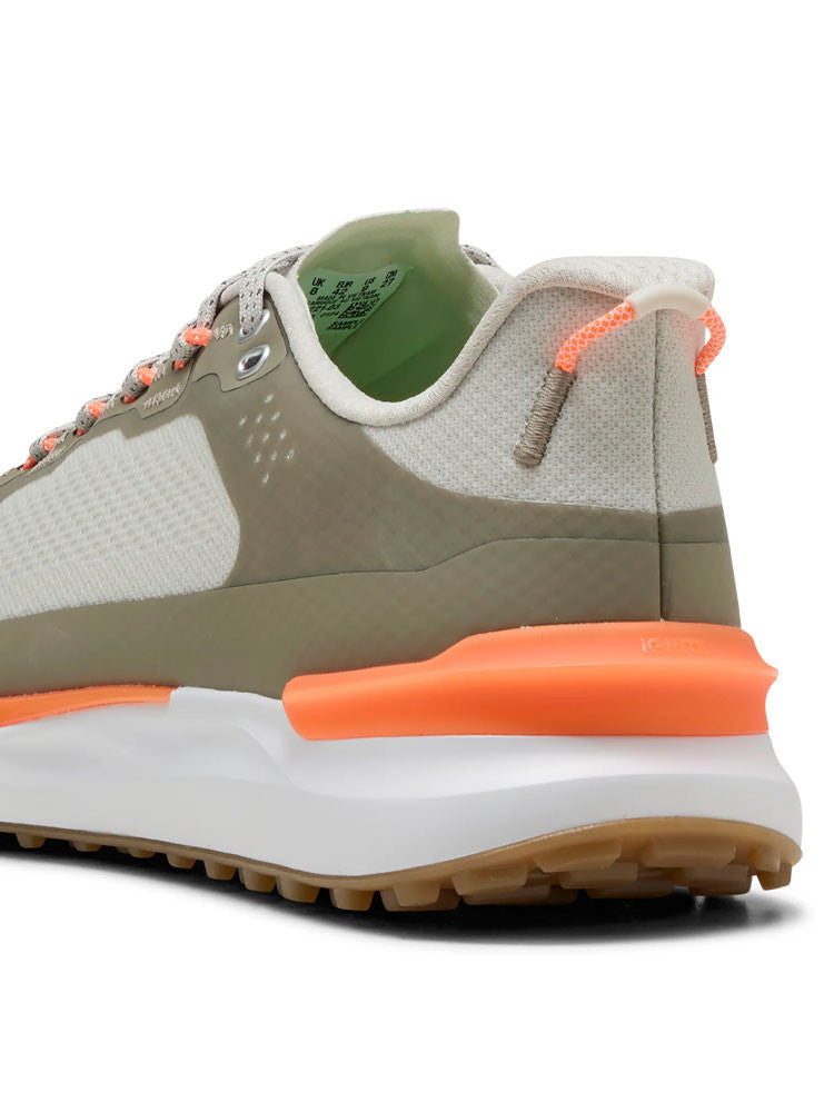 Puma IGNITE Elevate X Spikeless Golf Shoes - Sedate Grey/Velvet Moss/Fluro