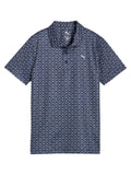 Puma Junior Boys MATTR Scallop Polo - Deep Navy/Warm White