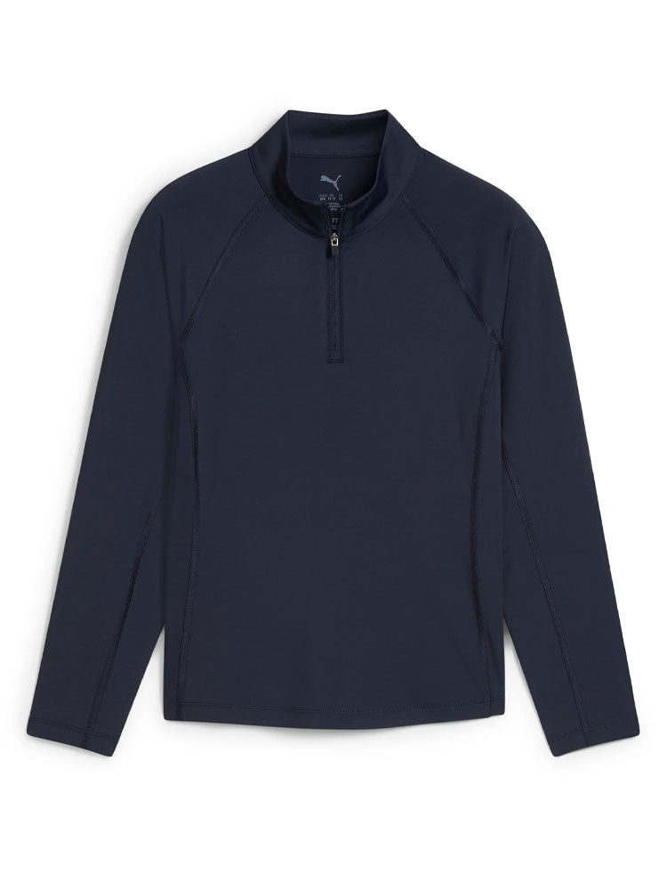 Puma Junior Girls YOU-V 1/4-Zip Top - Deep Navy