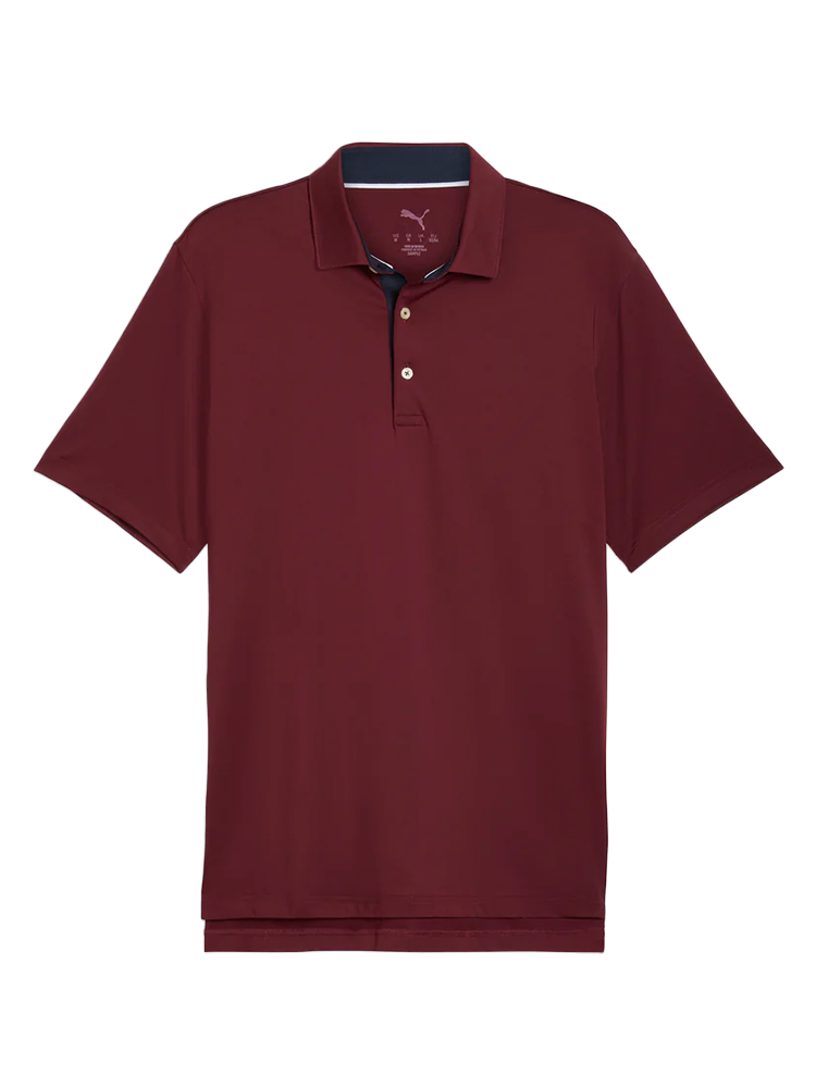 Puma MATTR Brigade Golf Polo - Ruby Shimmer/Deep Navy