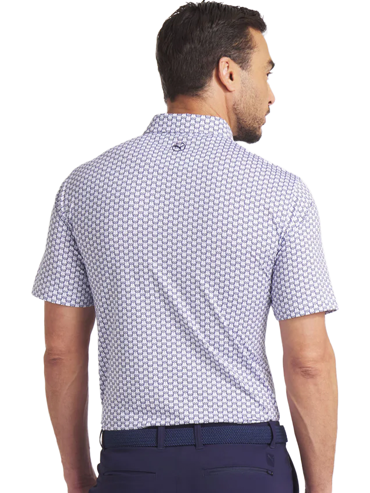 Puma MATTR Lotus Golf Polo - White Glow/Deep Navy