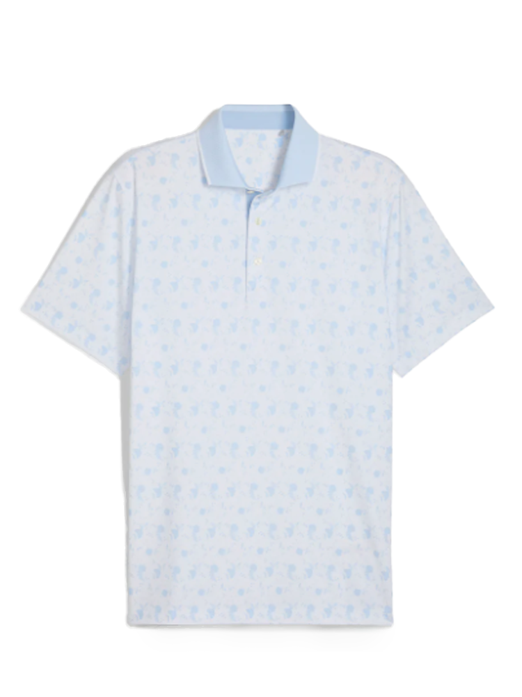 Puma MATTR Ornamental Golf Polo - White Glow/Haute Tropic