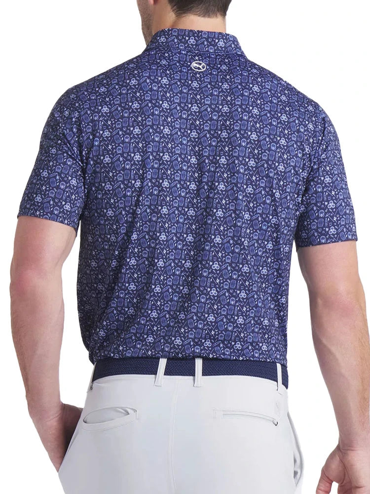 Puma MATTR Port Golf Polo - Deep Navy - White Glow/Deep Navy