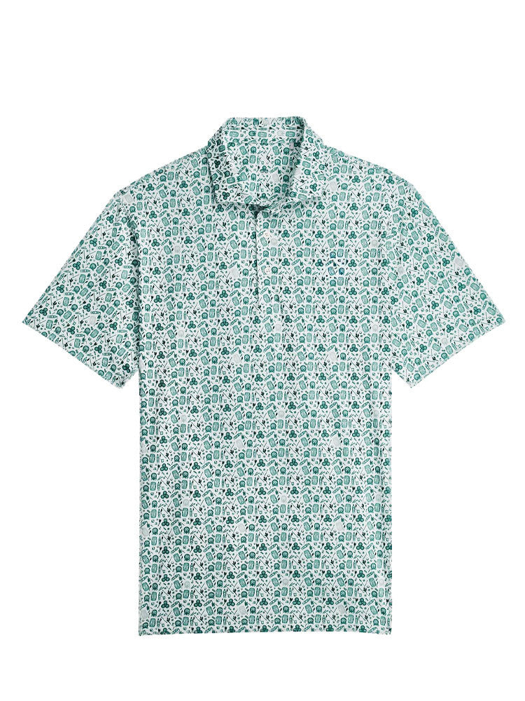 Puma MATTR Port Golf Polo - Green Terrain/White Glow