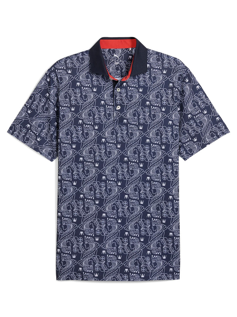 Puma Pique Royal Polo - Deep Navy/White Glow