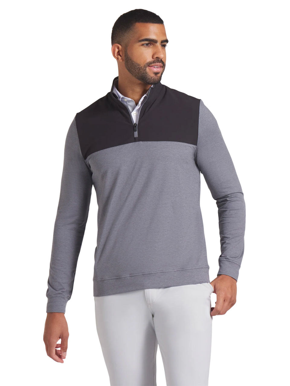 Puma Ripguard Hybrid 1/4 Zip - Slate Sky Heather/Puma Black