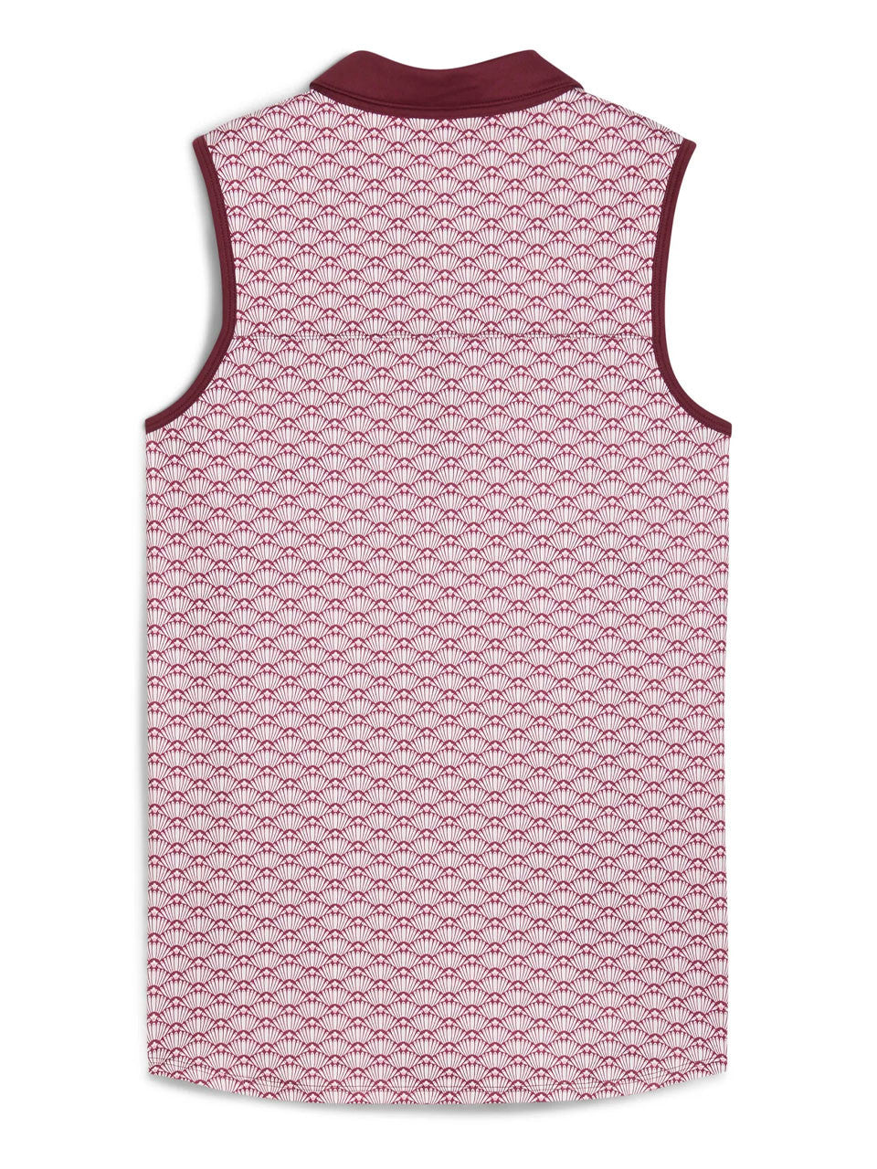 Puma Womens CLOUDSPUN Scallop SL Golf Polo - Ruby Shimmer/White Glow