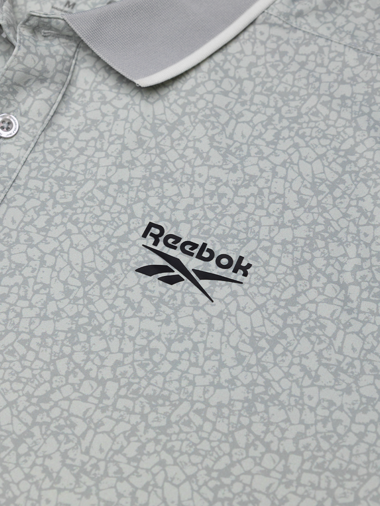 Reebok Crackle Print Polo Shirt - Grey 3