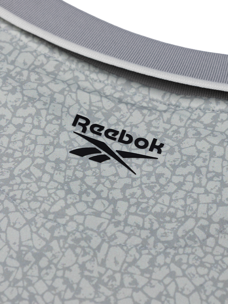 Reebok Crackle Print Polo Shirt - Grey 3