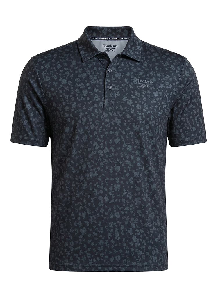 Reebok Floral Print Polo Shirt - Black